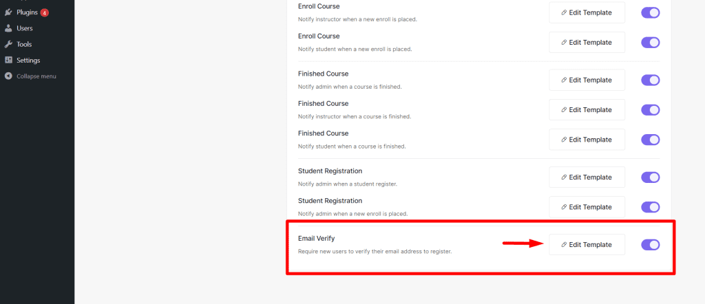 Email Verify Settings