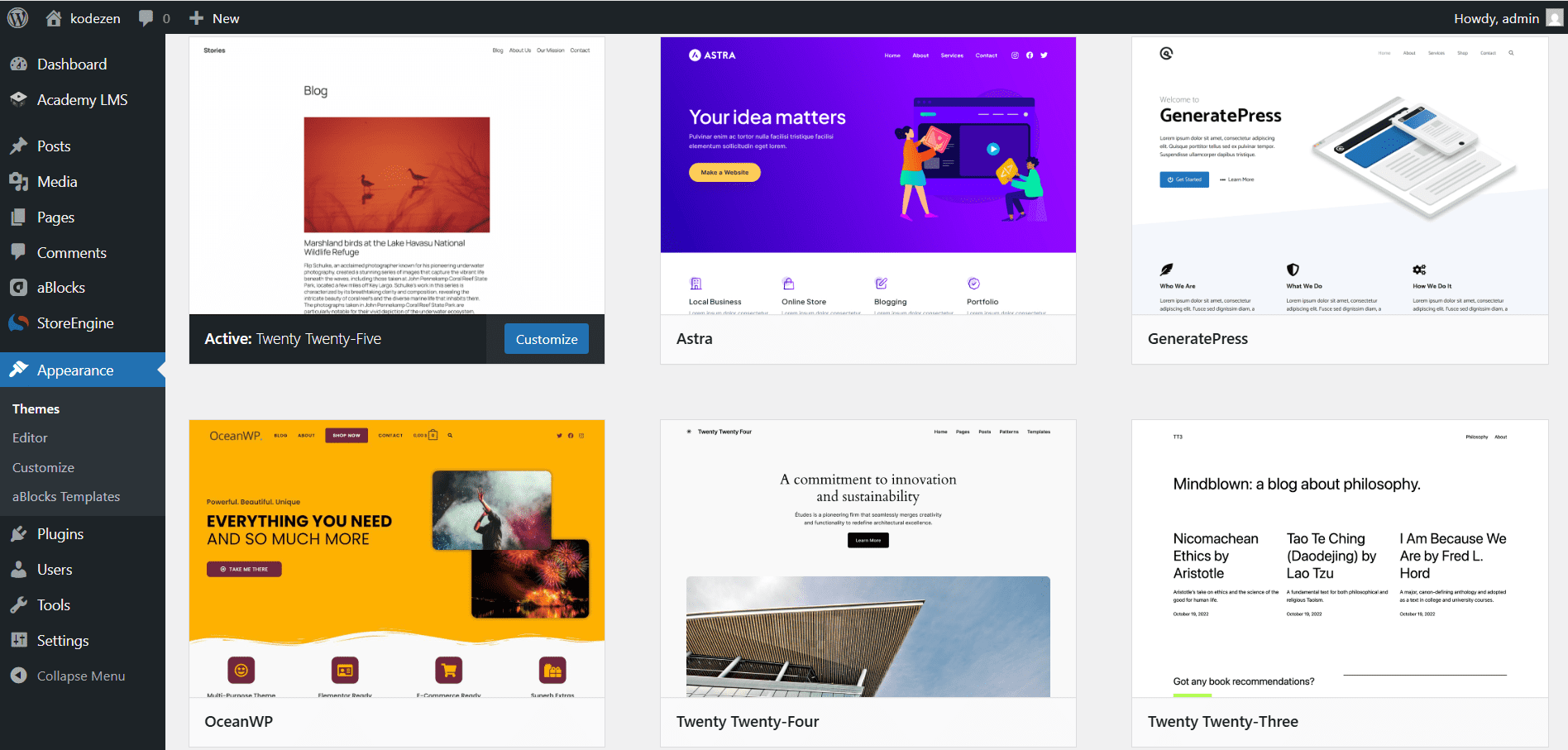 Install a WordPress Theme