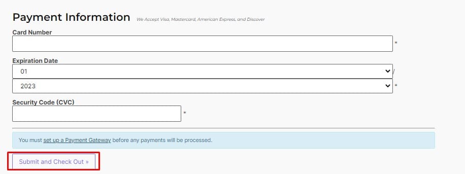 submit and check out