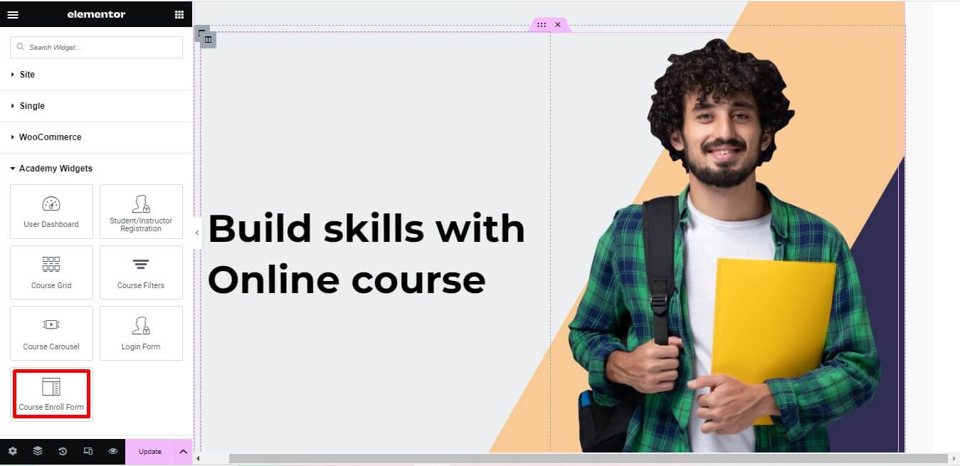 drag and drop course enroll form