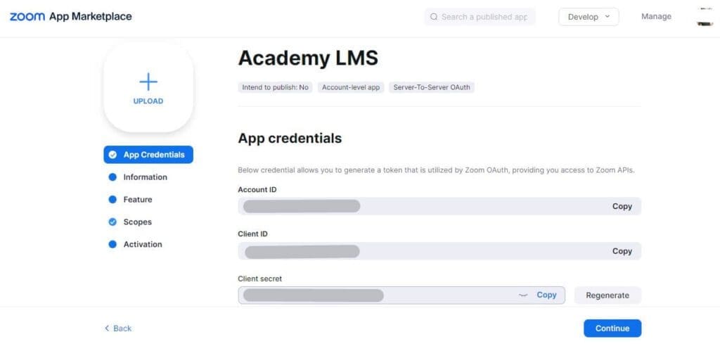  Account ID, Client ID, and Client Secret