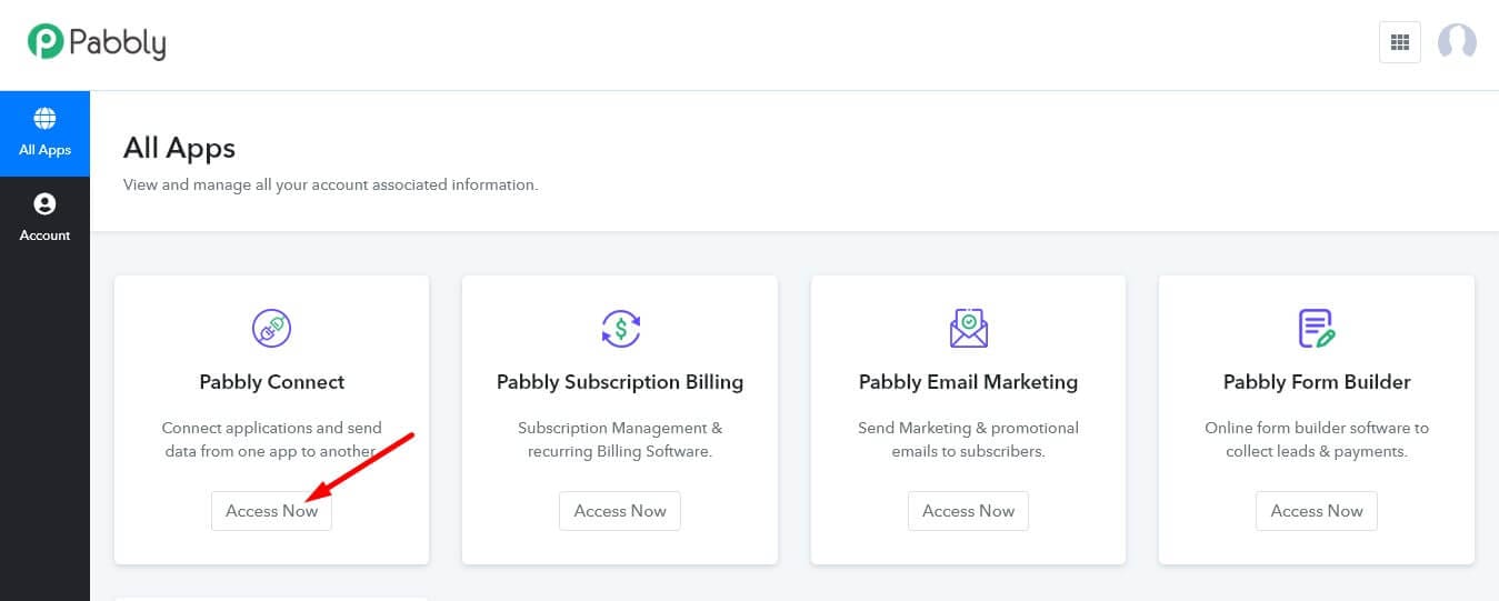 click on access now button