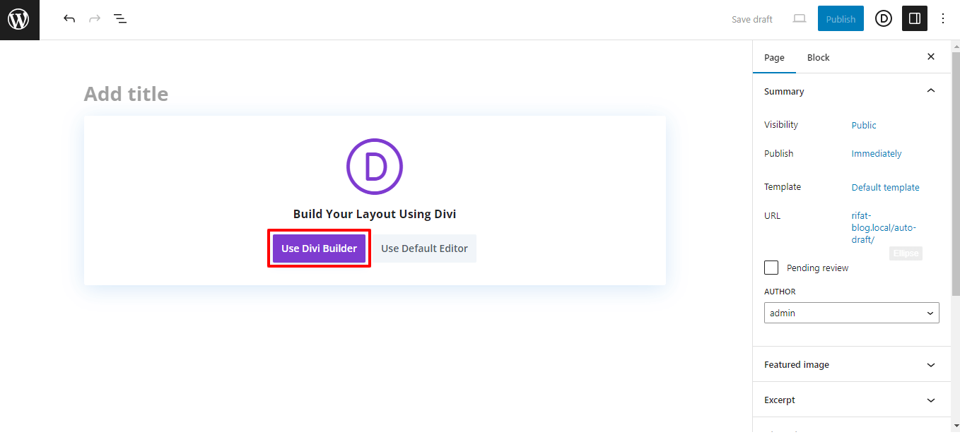 use divi builder