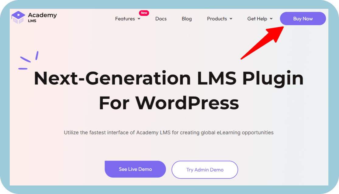 click buy now from academy lms website