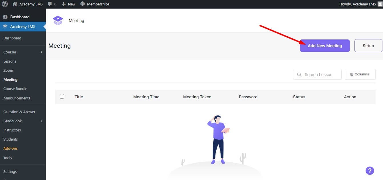Click on Add new Meeting