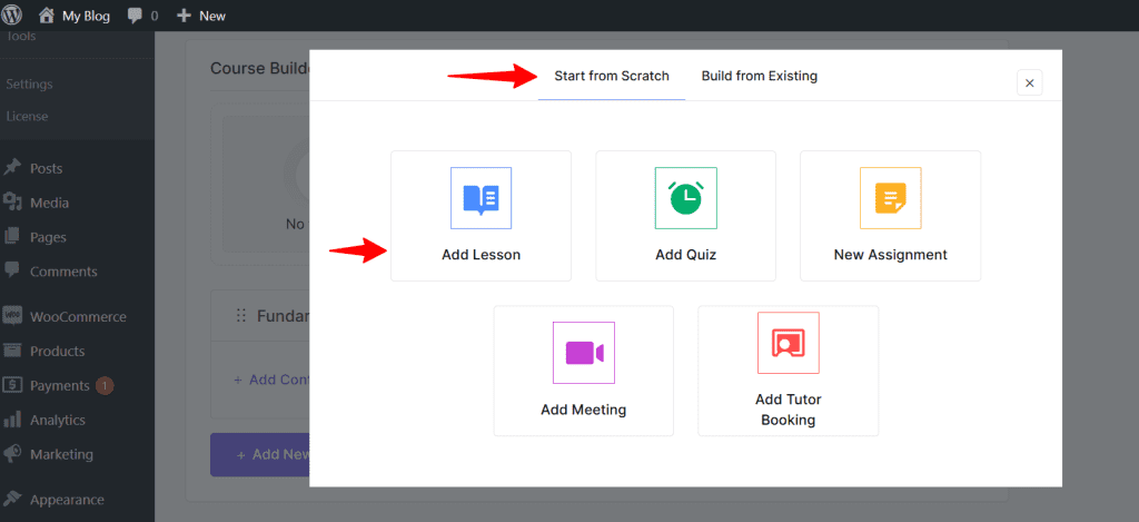 building course from scratch 