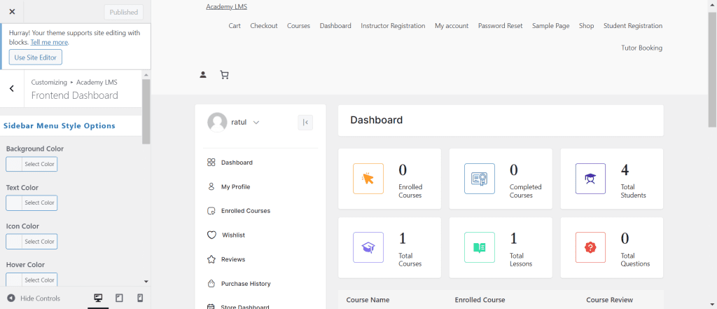 Frontend Dashboard Styles