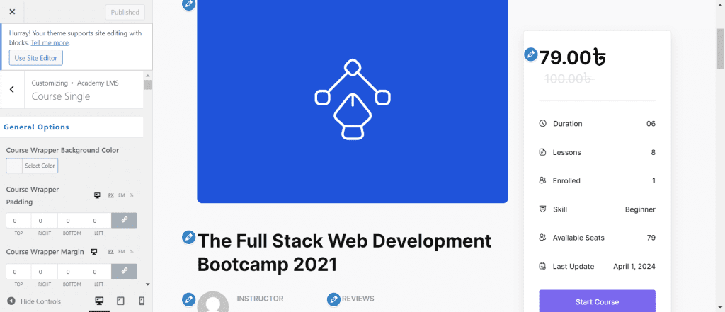 Course Single Styles