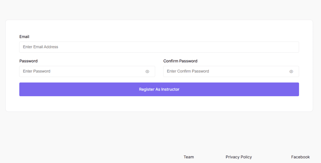 Academy lms instructor shortcode registration form preview 
