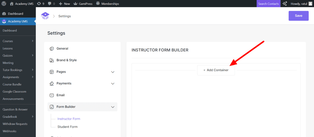 Instructor from Builder