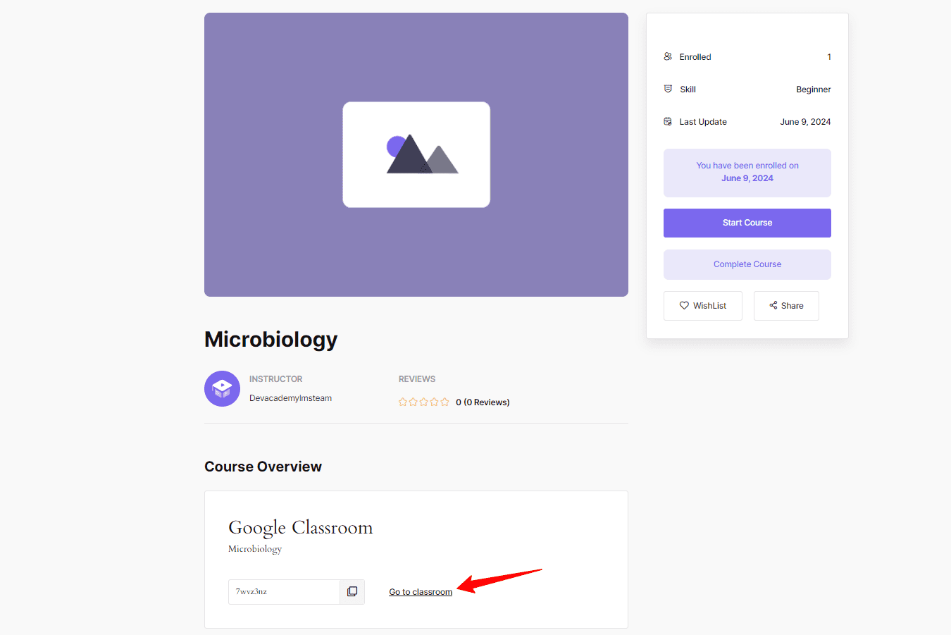 google classroom course overview 