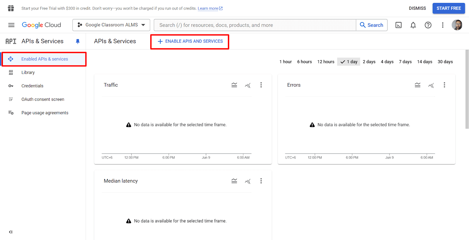enable apis and services