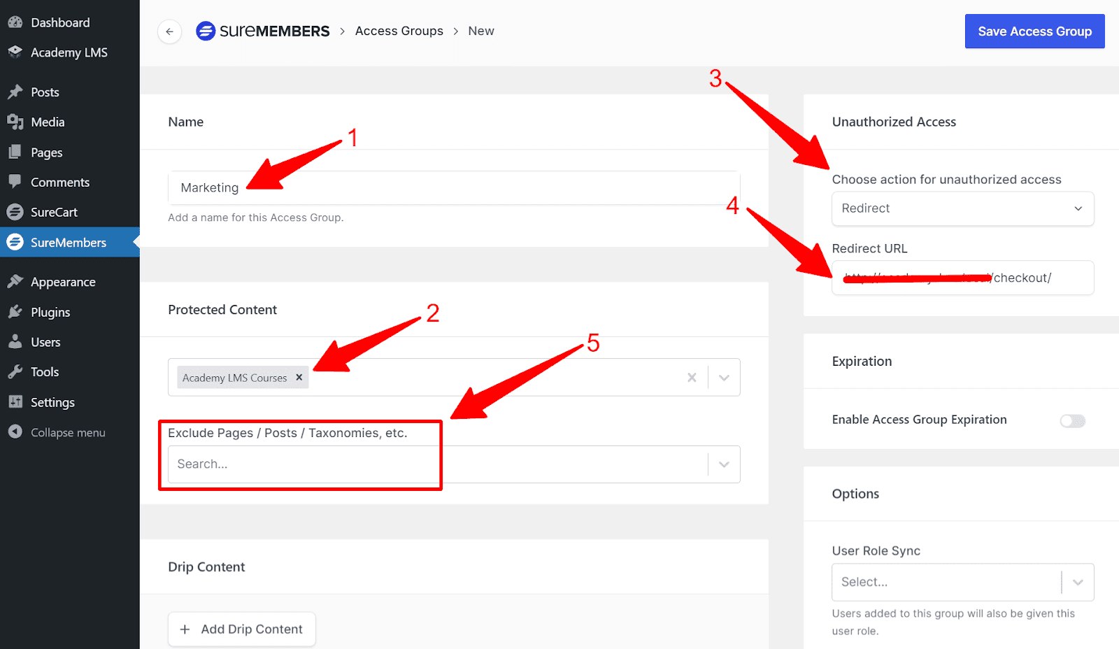 access group settings