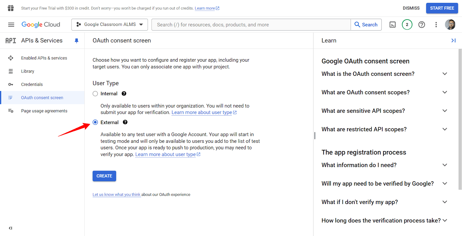 oauth consent screen
