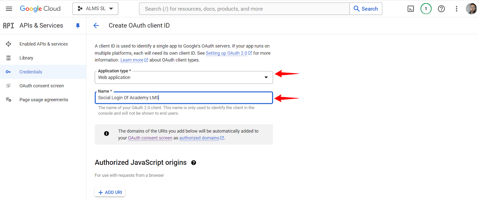 create oauth client id