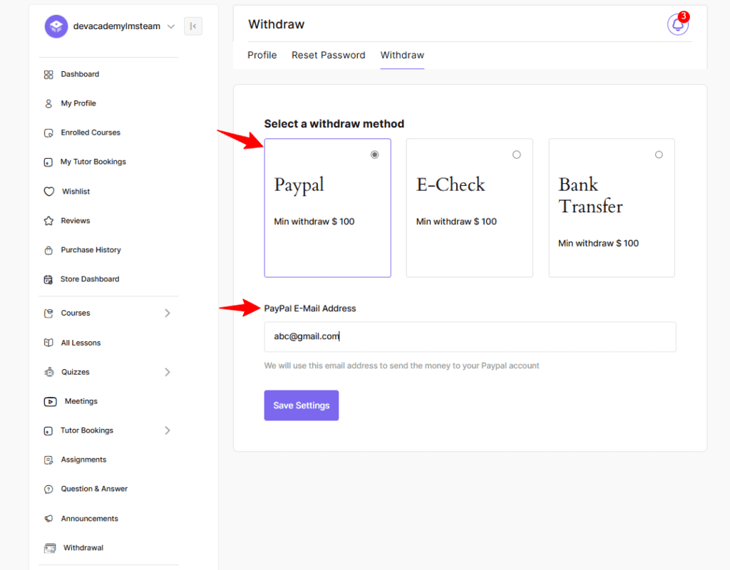 PayPal Withdraw Method 