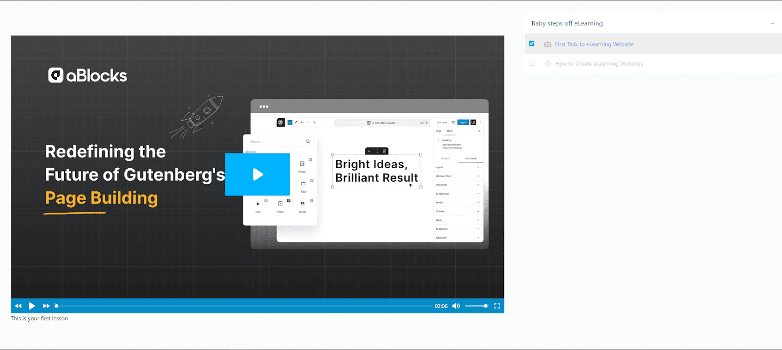 how it will display in the Learn Page