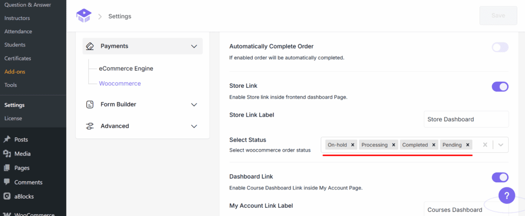 Navigate to WooCommerce Integration