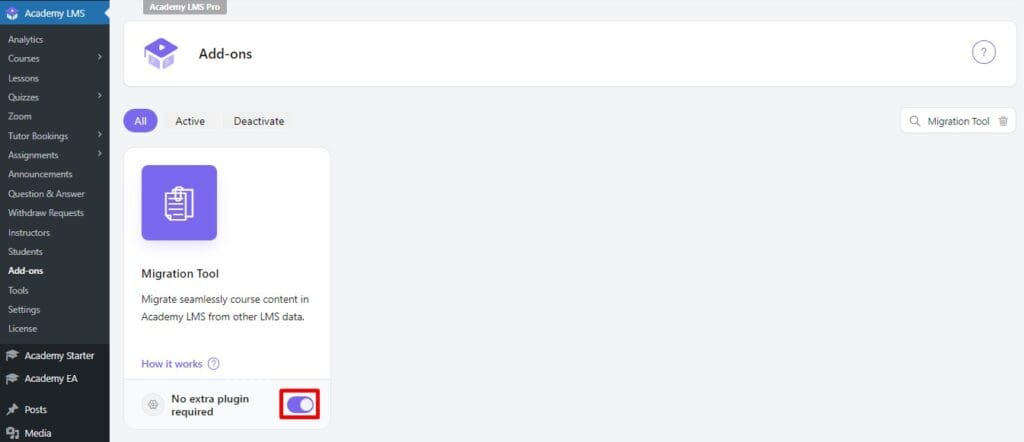 Enable Assignment Addon