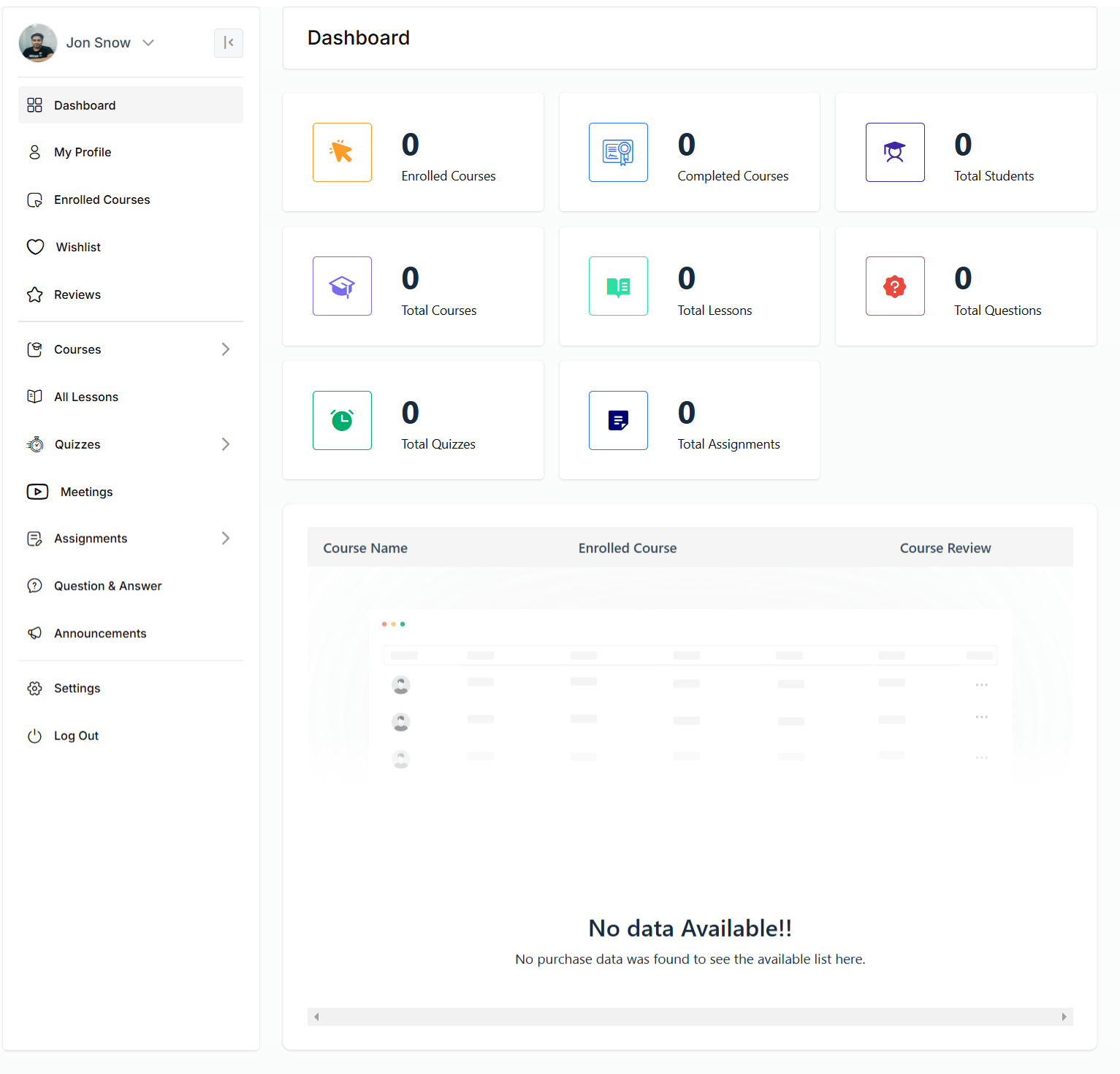 Instructor Dashboard