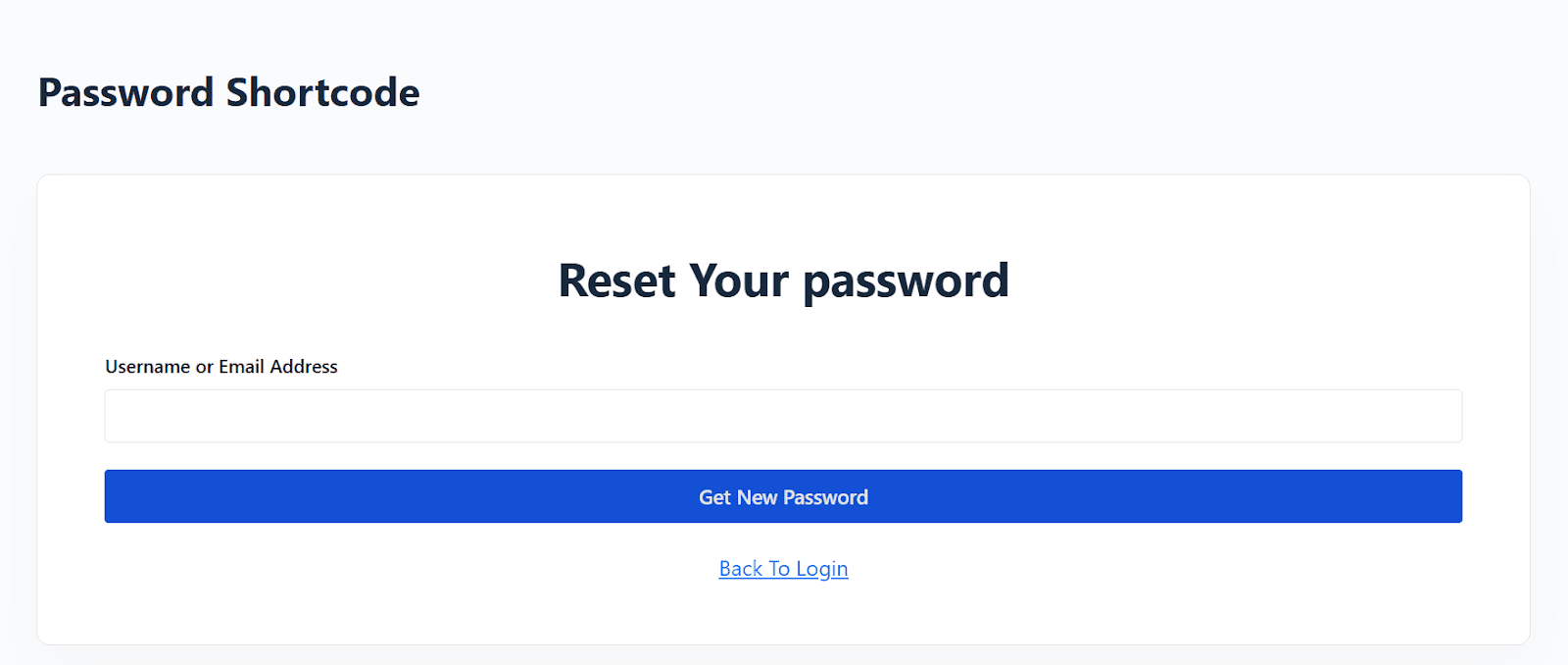 preview of Academy LMS password reset shortcode