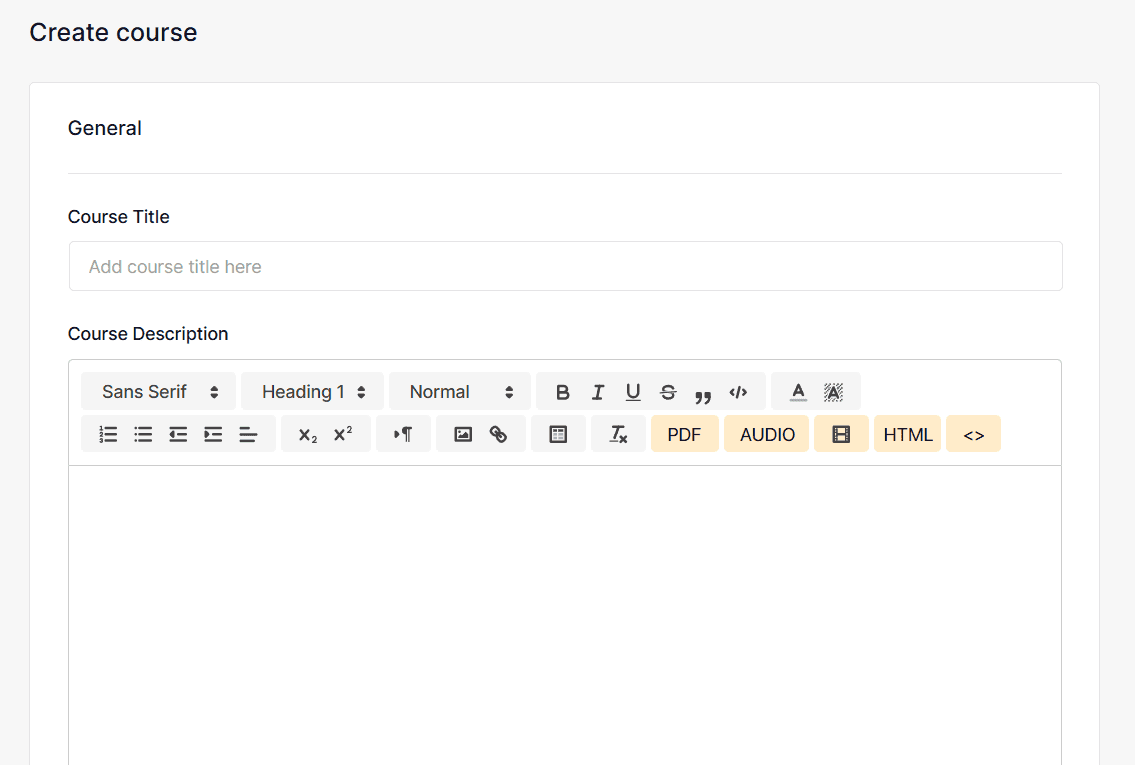 Create Courses on Academy LMS