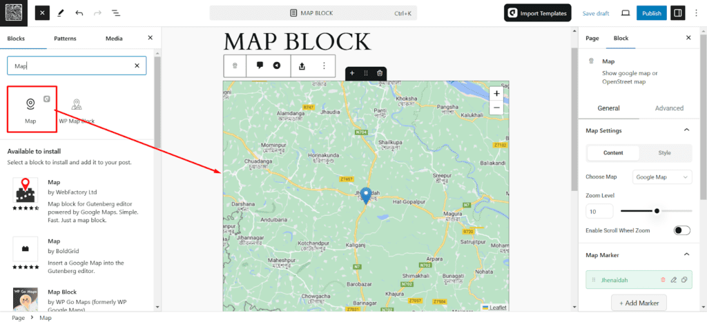 Add the aBlocks Map Block