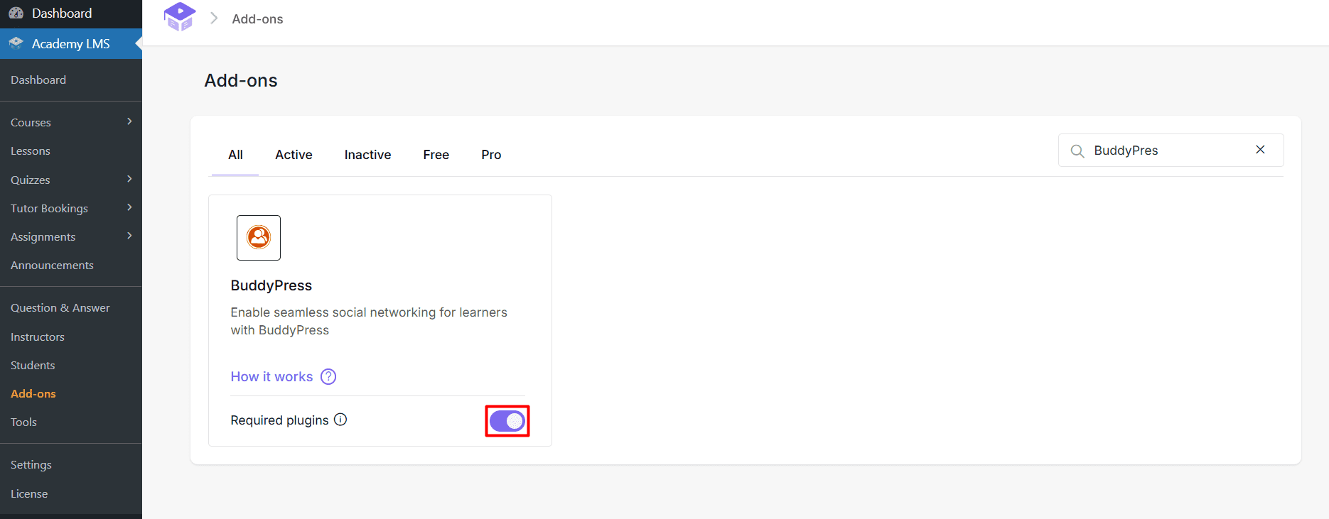 Core Add-ons BuddyPress