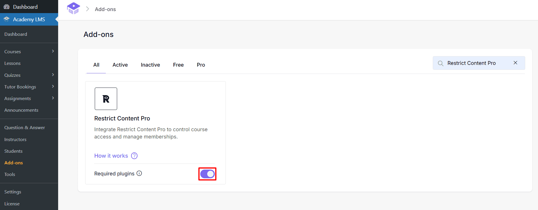  Core Add-ons Restrict Content Pro
