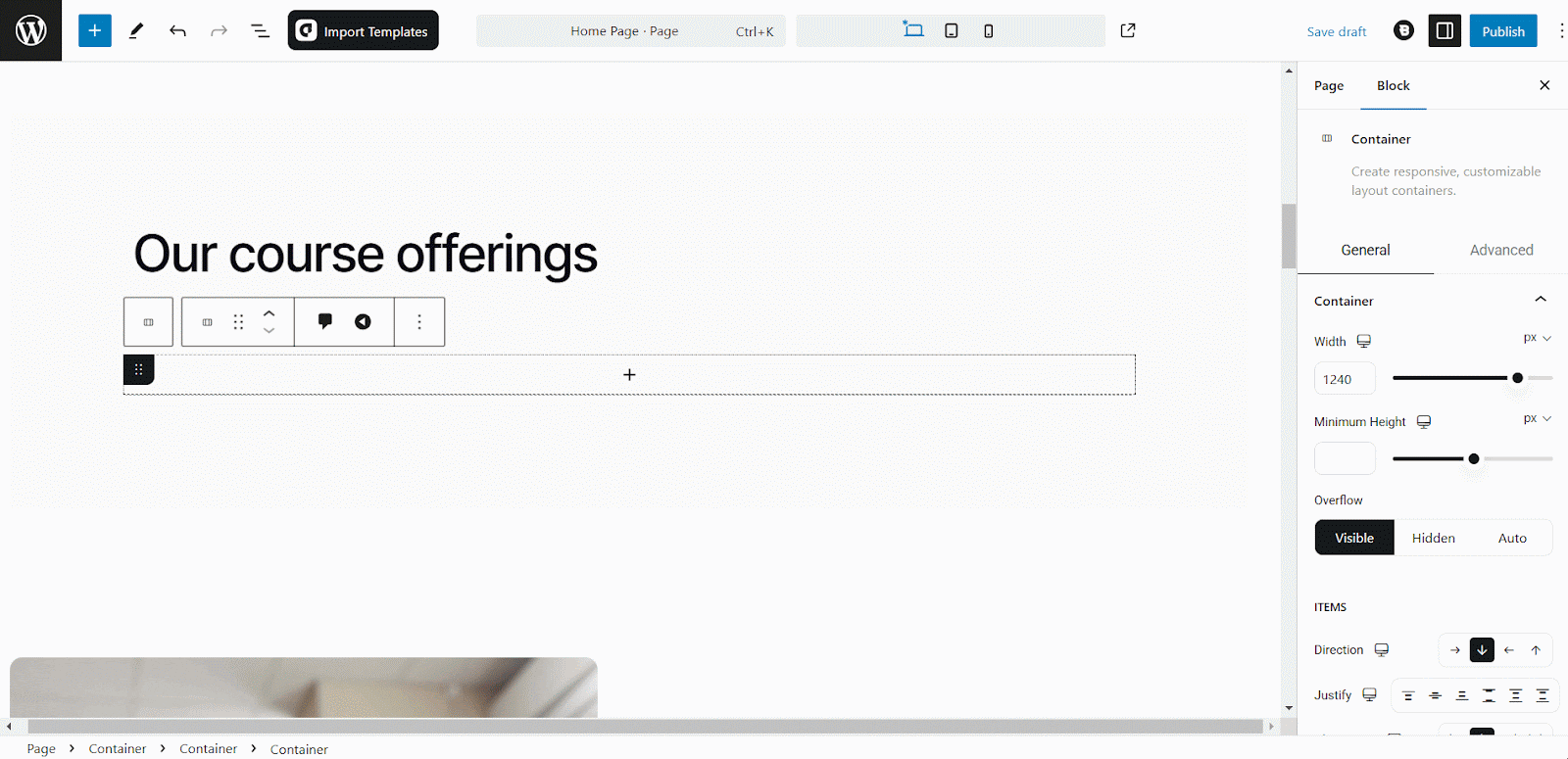 Adding the Course Grid Block