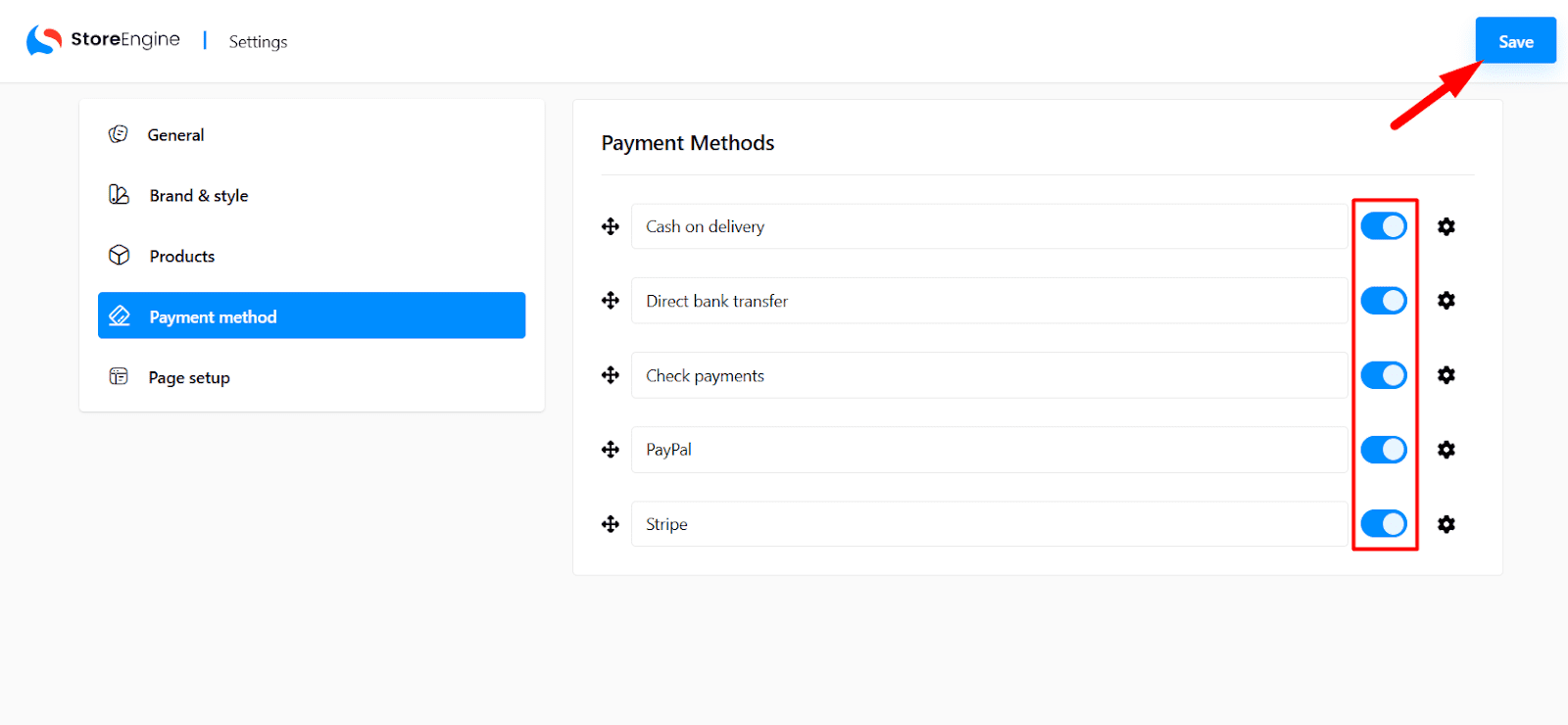 To configure payment settings