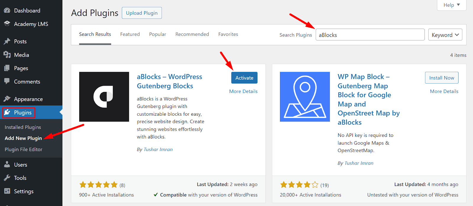 Active aBlocks Plugin