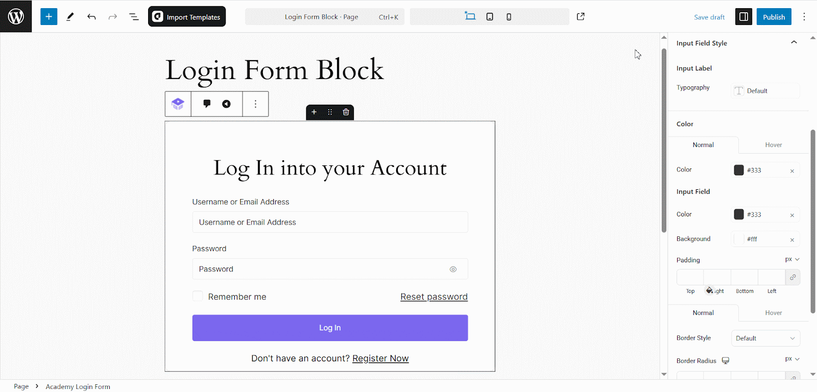 Customize the Input Field Style