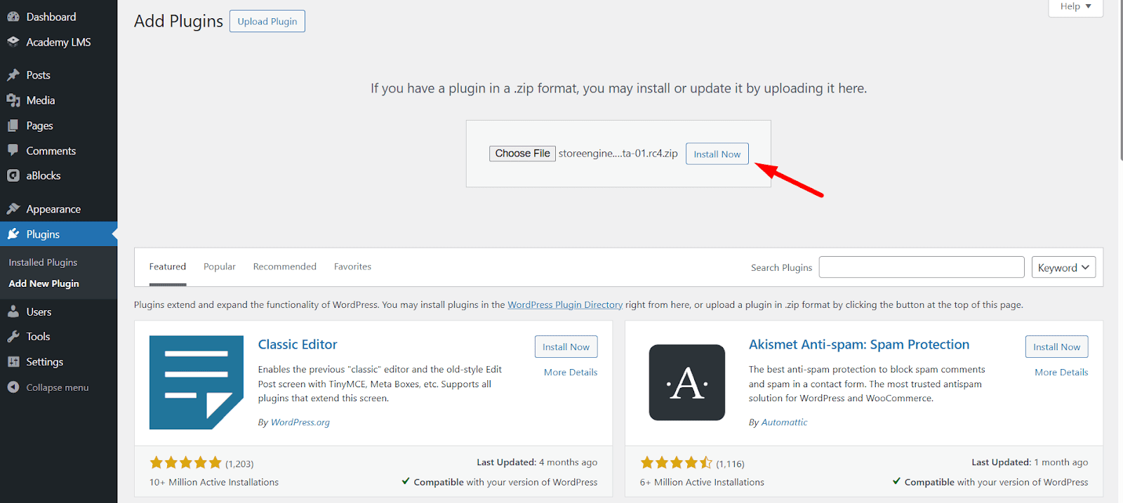 Native Payment Integration Install and Activate StoreEngine