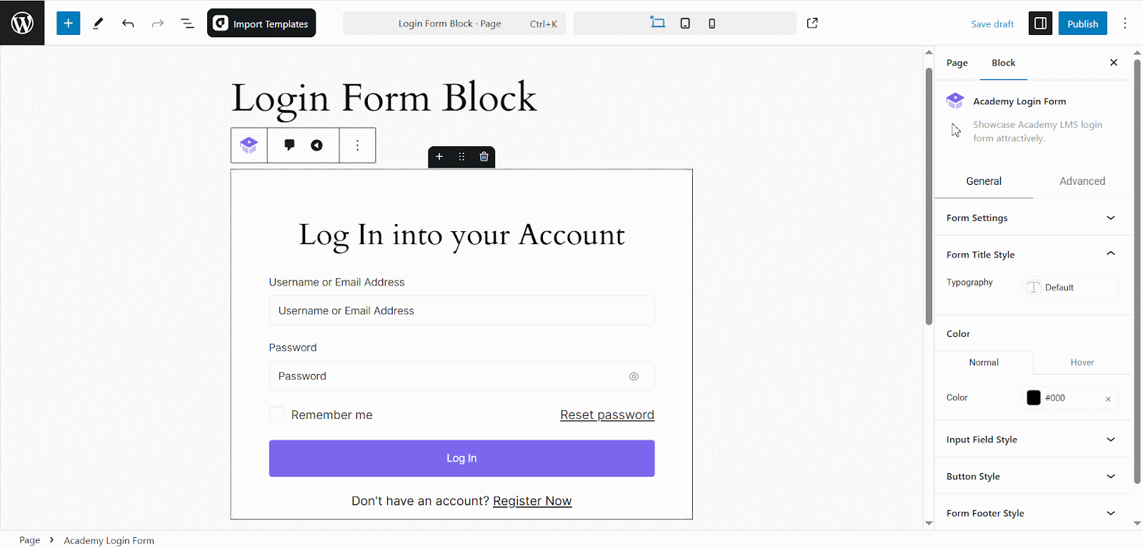 Customize the Form Title Style