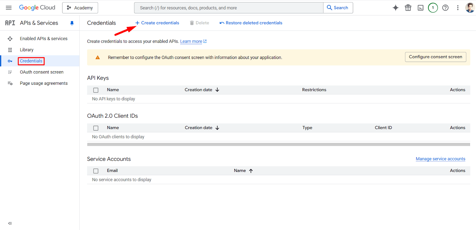 Creating Credentials