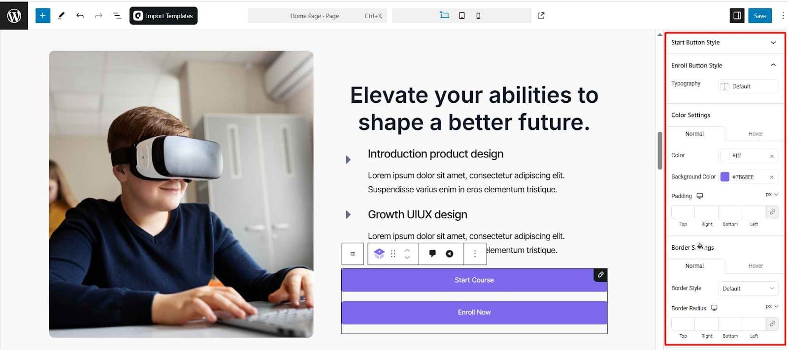 Customizing the Enroll Button in the Enroll Form Block