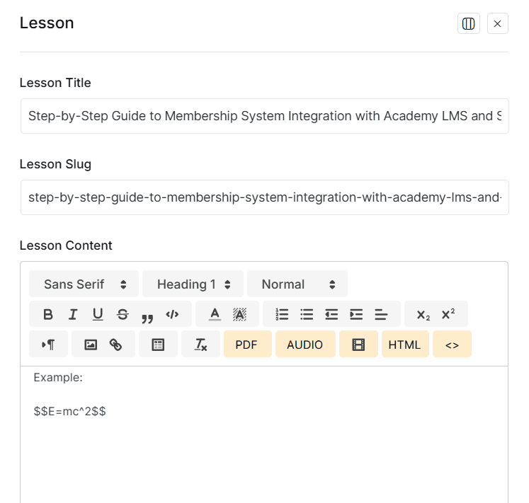 Adding Mathematical Equations