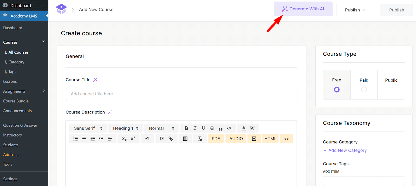 Academy LMS AI Studio in Action: AI-Powered Course Outline Creation