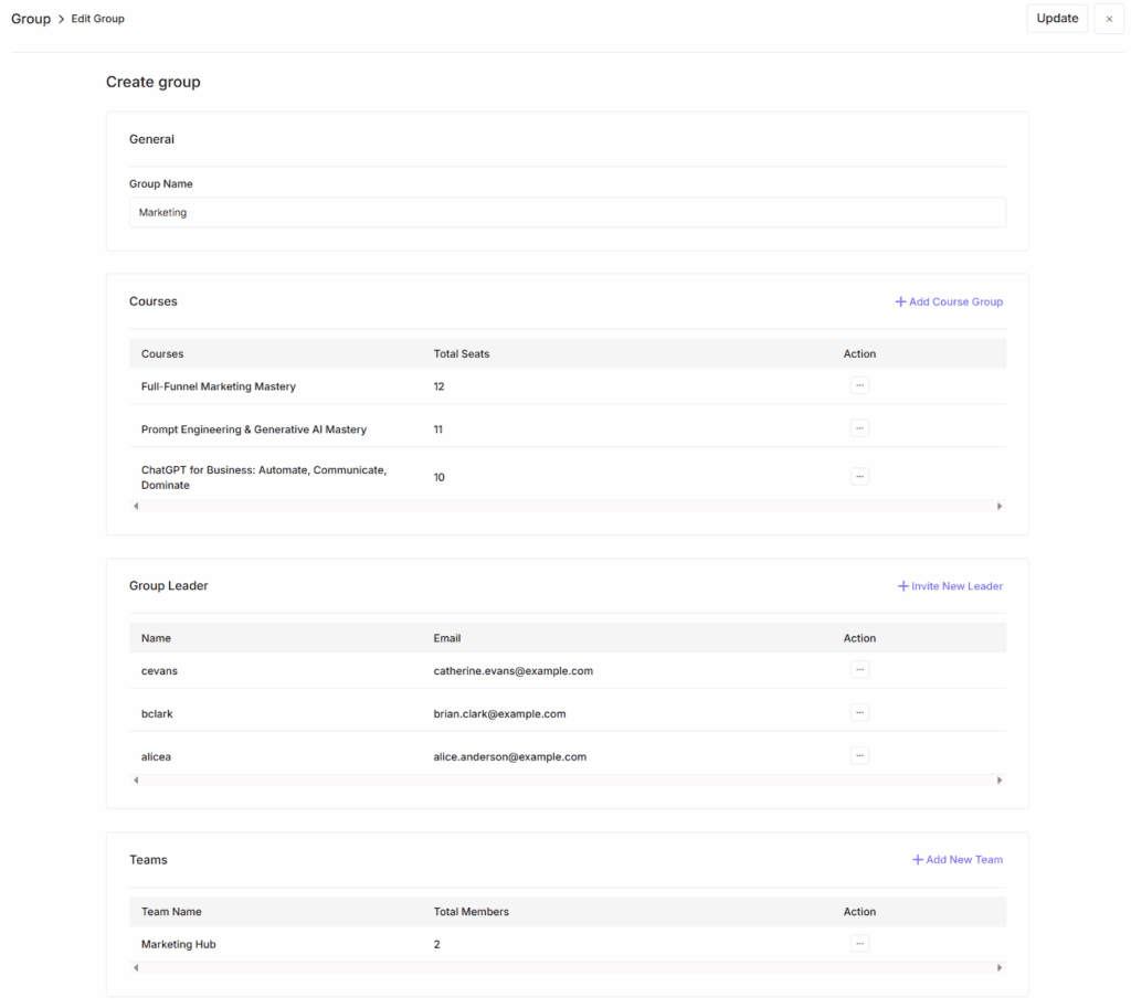 Navigate to the Group Plus menu