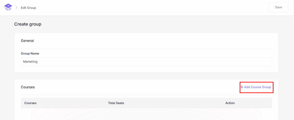 Adding Courses to the Group