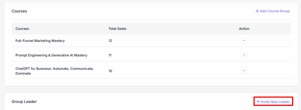 Adding Group Leaders