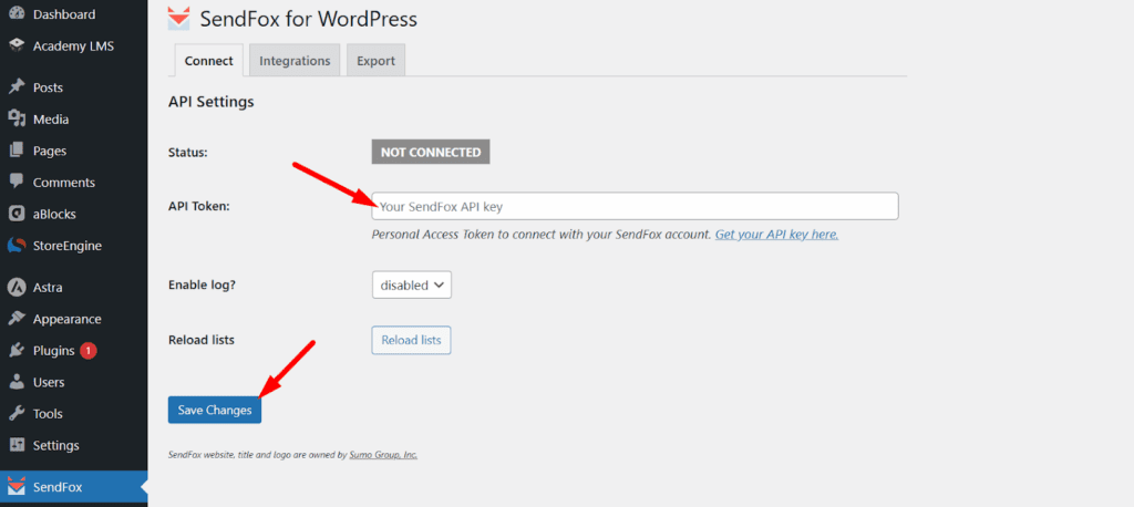Add Your SendFox API Key