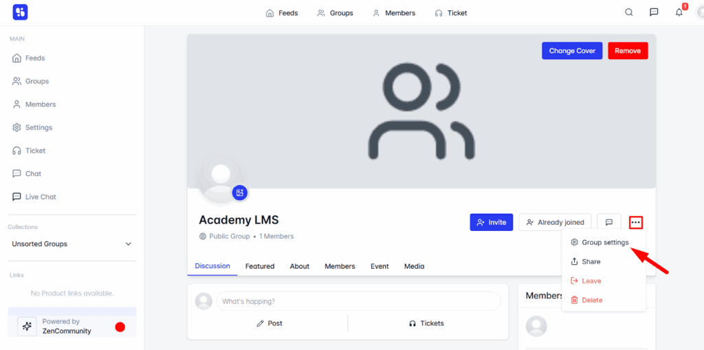 Configure Academy LMS Events in ZenCommunity Groups
