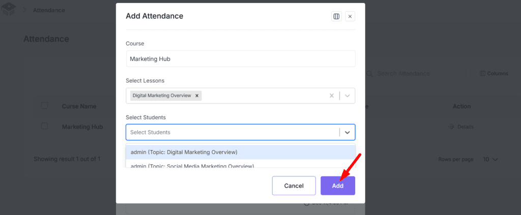 manually add attendance