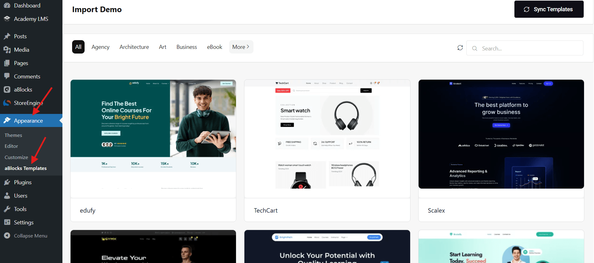 aBlocks Templates - Import Demo